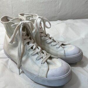 Men's Shaq White Canvas High Top Sneakers Casual Athletic Shoes Size 10 82131-01